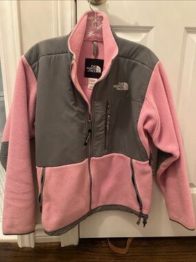 The North Face Pink and Gray Denali-Style Fleece Jacket